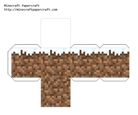 Minecraft Dirt Block With Snow On It Print Out Onto Thick Paper Would