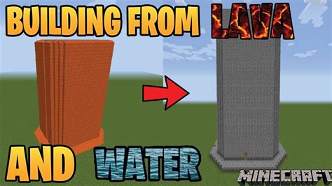 Building From Lava And Water In Minecraft😲😲 Youtube