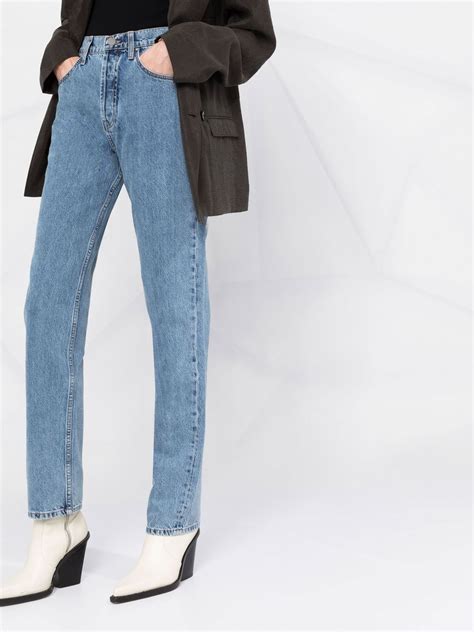 ANINE BING High Waisted Straight Leg Jeans Farfetch