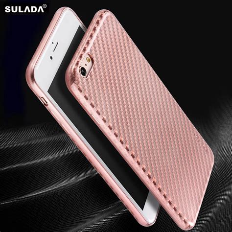 Sulada Carbon Fiber Plating Case For Iphone 6 S Plus Luxury Soft
