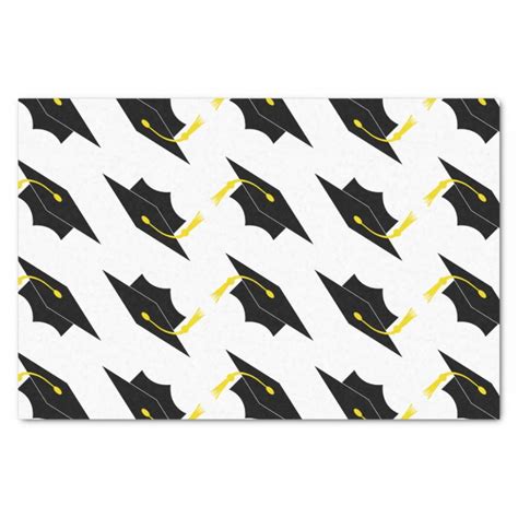 Graduation Caps Pattern Tissue Paper Zazzle