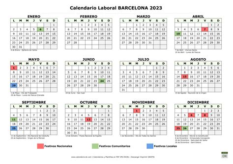 Calendario Laboral 2023 Barcelona Festivos En Imagesee Vrogue