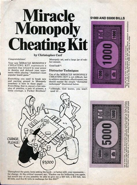 The Miracle Monopoly Cheating Kit Cheating Monopoly Game Monopoly