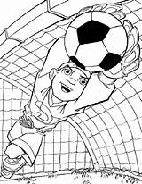 Football Coloring Soccer Player Sheets English Printable Goalkeeper Boys Sheet sketch template