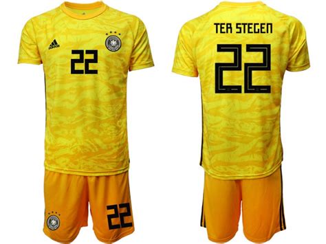 This football shirt for germany is manufactured to provide you with ultimate performance and comfort. Germany 22 TER STEGEN Yellow Goalkeeper Replica 2019/20 ...