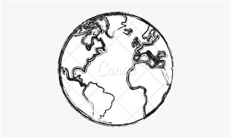 Line Drawing Of Globe At Getdrawings Earth Sketch Transparent