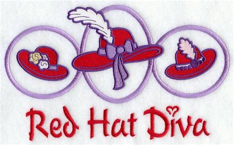 Red Hat Society Clip Art Trio Of Red Hats With The Words Red Hat