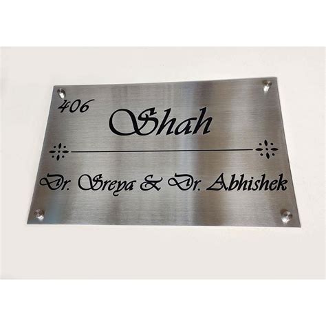 Laser Engraved Name Plate Customized Stainless Steel