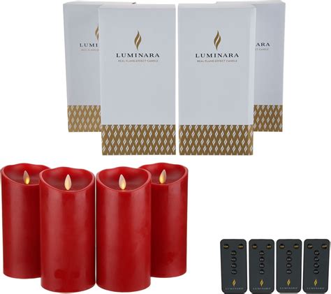 Luminara 7 Inch Flameless Candles With Remotes And Boxes Set Of Four