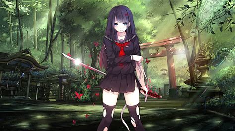 Anime Katana Girl Wallpaper 2 By Letfio On Deviantart