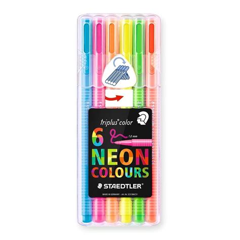 Staedtler Triplus Fibre Tip Pens Set Of 6 Neon Colours Stationery Guy