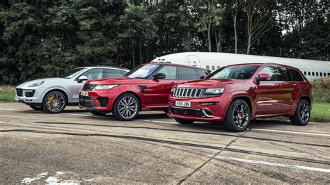 Cayenne Turbo Takes On Rr Sport Svr And Jeep Grand Cherokee Srt In Drag