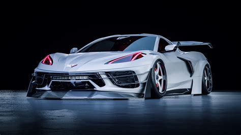 Masa St Corvette Araba Dijital Sanat Ara Beyaz Arabalar