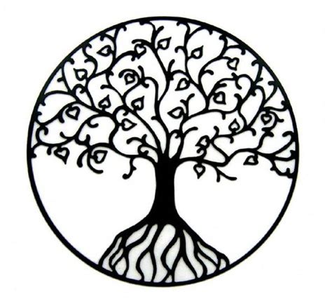 Attractive Tree Of Life In Circle Tattoo Stencil Attractivetattoos