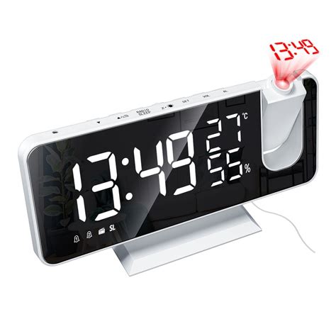 Led Digital Projection Alarm Clock Table Electronic Alarm Clock With