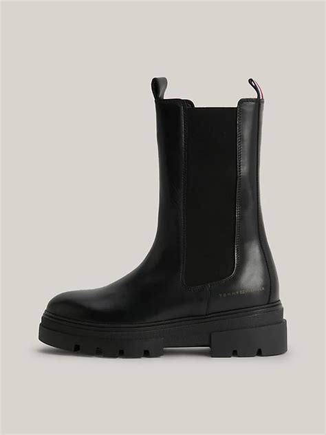 Leather Cleat Chelsea Boots Black Tommy Hilfiger