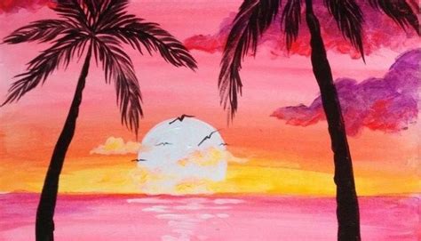 For this painting lets do an ocean sunset. 40 Acrylic Painting Ideas For Beginners | Sunset painting, Easy canvas painting, Canvas painting
