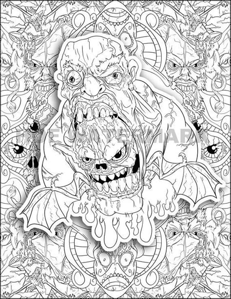 Printable Coloring Detailed Horror Coloring Pages For Adults Askworksheet