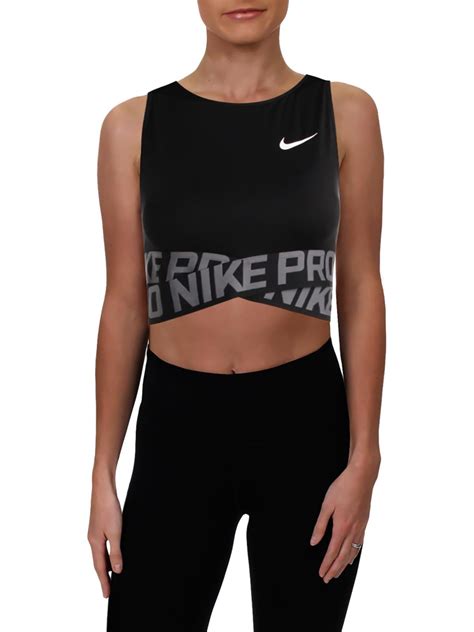 Nike Nike Women Pro Dri Fit Cropped Racerback Mesh Tank Top Sports