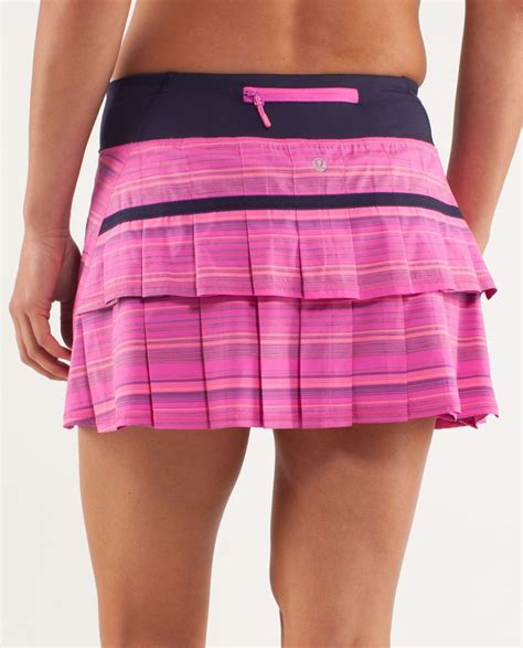 Lululemon Run Pace Setter Skirt Regular Elevation Stripe Pow Pink