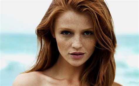 Wallpaper Face Women Redhead Model Long Hair Freckles Mouth