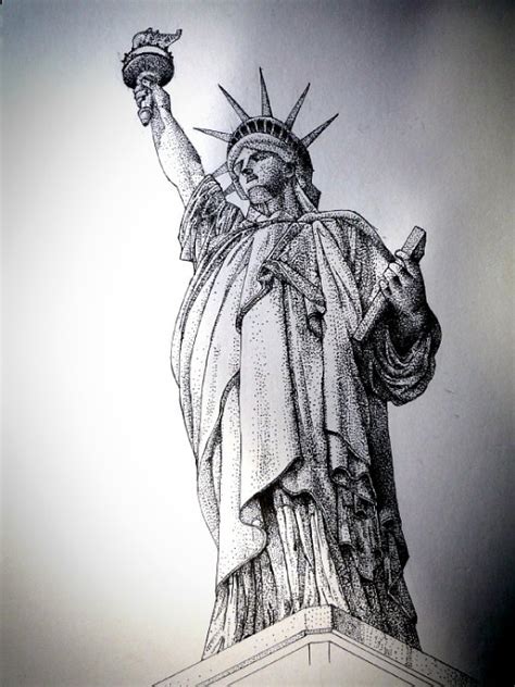 The statue of liberty, often considered the most famous. Simple: Drawing the Statue of Liberty