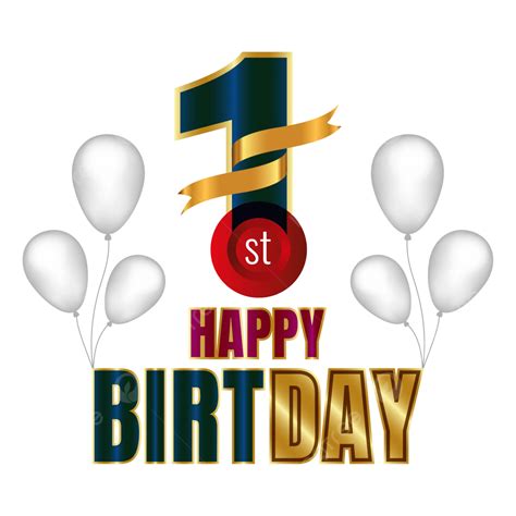1st Happy Birthday Vector Happy Birthday Celebration 1st Birthday
