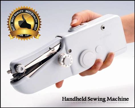 A handheld sewing machine resembles a stapler in looks and is used for small hemming jobs. Mini Handheld Portable hand Sewing M (end 4/27/2018 6:15 PM)