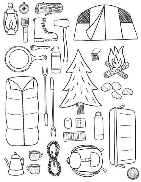 Easy Camping Coloring Pages Jerri Dukes
