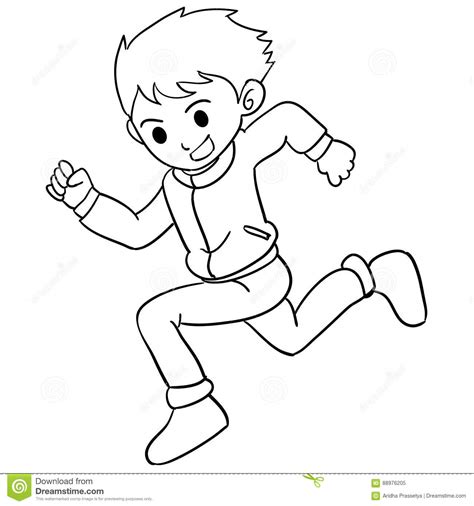 Collection Of Boy Running Character Stock Vector