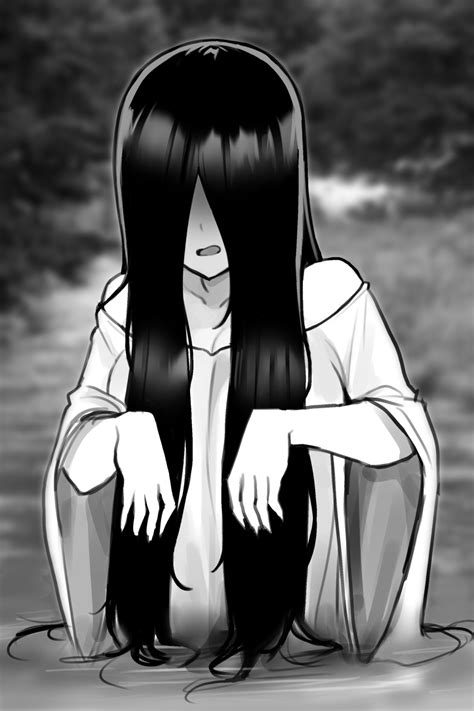 Safebooru 1girl Absurdres Bare Shoulders Breasts Dress Greyscale Hair Over Eyes Hair Over Face