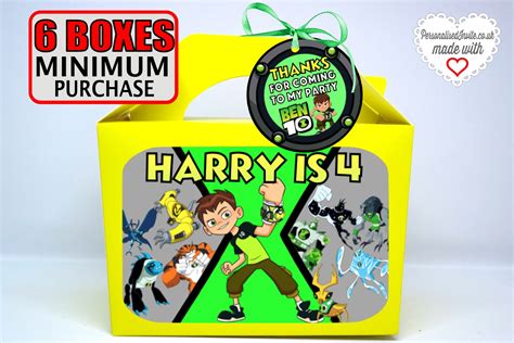 Ben 10 Party Box Candy Bag Personalised For Favors Treats Etsy