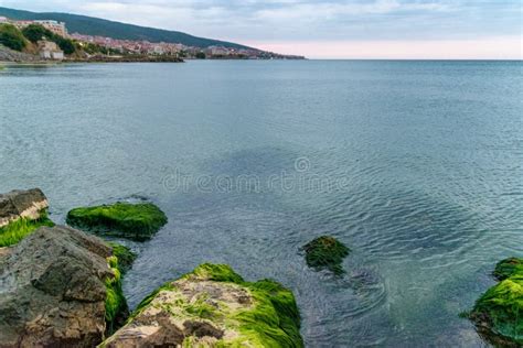 Rocks At A Beach In Sunny Beach On The Black Sea Coast Of Bulgaria