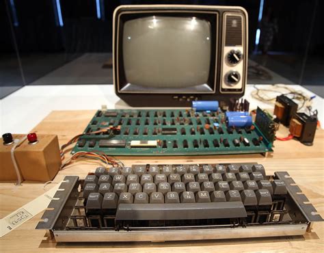 An Apple 1 Computer Built In 1976 Is Displayed During The First Bytes