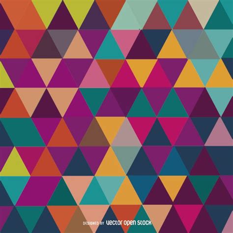 Triangle Mosaic Colorful Background Free Vector Colorful