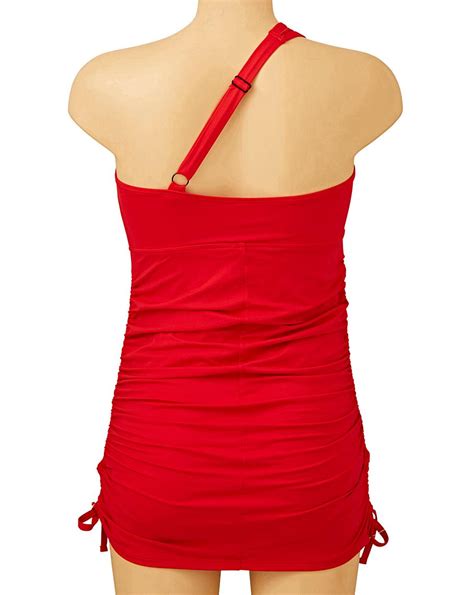 Magisculpt Red One Shoulder Swimsuit Crazy Clearance