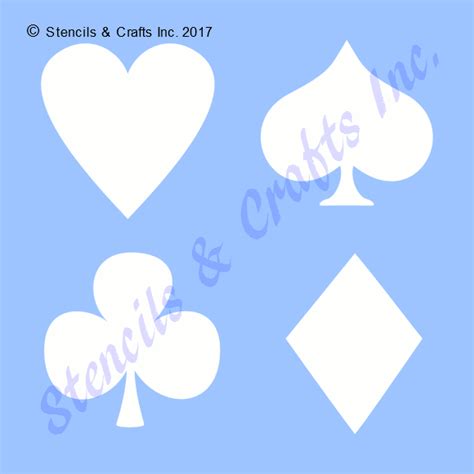 Playing Cards Stencil Symbols Template Ace Pattern Spades Etsy