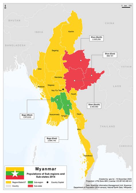 Administrative Geography Of Myanmar Geofyi