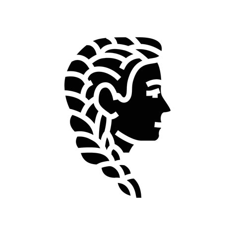 French Braid Hairstyle Female Glyph Icon Vector Illustration 21236034