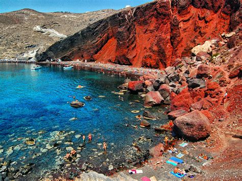 Akrotiri Red Beach Alridy Santorini Transfers Travels