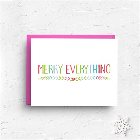Merry Everything Christmas Card Christmas Cards Merry Hanukkah Cards
