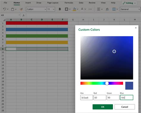 Excel Color Template