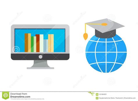 Flat Design Colorful Vector Illustration Concept Of Distance Education ...