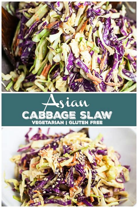 Asian Cabbage Slaw With Miso Ginger Dressing The Rustic Foodie