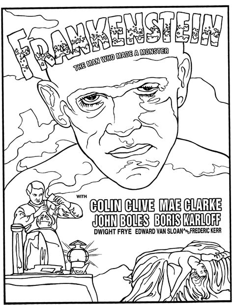 Loveable characters who are unique, strong and proud to be themselves. Mostly Paper Dolls Too!: FRANKENSTEIN Coloring Page
