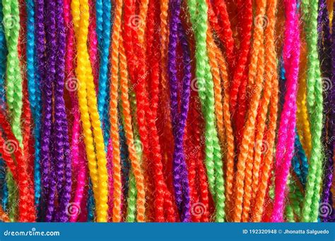 Close Up Of Colorful Thread Wool Fabric Texture Background Vibrant