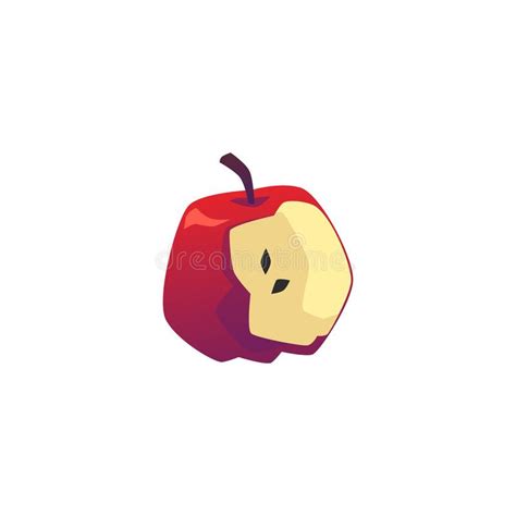 Bitten Apple Icon For Concept Of Organic Waste Flat Vector Illustration