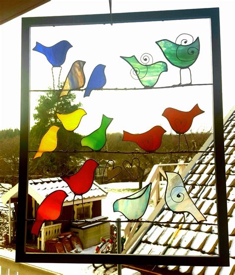 Stained Glass Birds On A Wire Stained Glass Birds Stained Glass Art