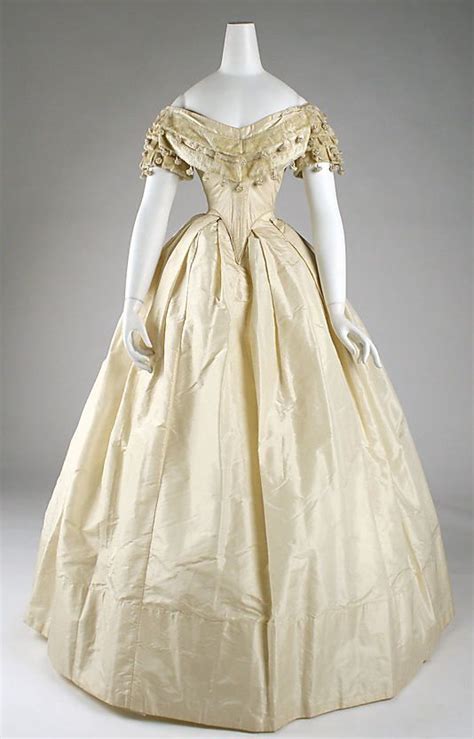 1860s Fashion Evening Gown Silk Evening Dress Front View American