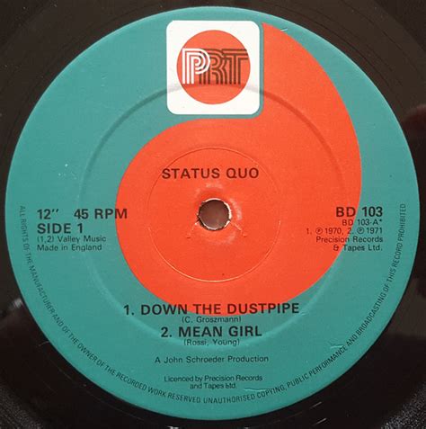 Status Quo Down The Dustpipe 1983 Vinyl Discogs